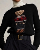 Áo len RALPH LAUREN đen gấu hoạ tiết đỏ