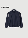 Sơ mi SANDRO navy bling vai ( có set )