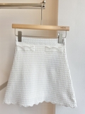 Chân váy SANDRO kem đính cườm ngắn ( CÓ SET )