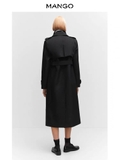 Trench coat MANGO đen 2023