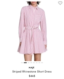 Váy MAJE sơ mi kẻ đỏ đính đá