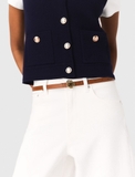 Áo MAJE gile navy cổ bẻ