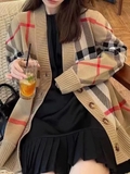 Cardigan BURBERRY kẻ đỏ