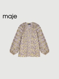 Áo MAJE hoa vàng tay đèn lồng