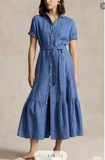 Váy sơ mi RALPH LAUREN kẻ xanh