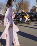 Áo dạ Maje handmade hồng tím