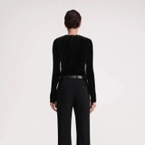 Áo nhung TOTEME cổ xếp ly