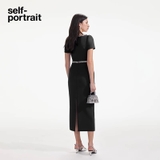 Váy SELF PORTRAIT cổ nơ viền đá 2 màu