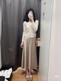Chân váy UNIQLO lụa satin