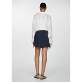 Chân váy MANGO ngắn navy khuy cạnh