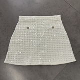 Chân váy MAJE trắng bling