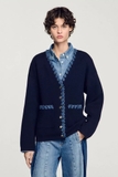 Cardigan SANDRO navy cải jean