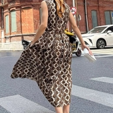 Váy MAX MARA lụa nâu sát nách