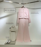 Quần SANDRO tweed xuông hồng