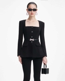 Áo SELF PORTRAIT đen cổ vuông