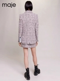 Blazer Maje dạ tweed muối tiêu