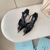 Slingback PRADA mũi kim loại