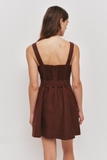 Váy AJE 2 dây nâu dáng ngắn