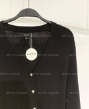 Aó len Theory đen viền trắng gấu áo