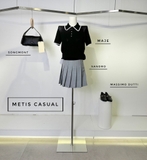 Áo MAJE cộc cổ sen viền trắng