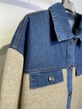 Áo khoác SANDRO len mịn cải jean