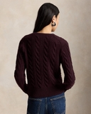 Cardigan RALPH LAUREN vặn thừng khuy sừng 2026