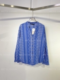 Sơ mi ZARA linen thêu chỉ nổi