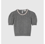 Áo SANDRO ghi cổ ngọc trai