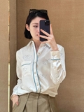 Sơ mi BURBERRY lụa họa tiết