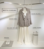 Blazer dạ kẻ ANINE BING