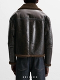 Áo khoác ZARA MAN cổ lông nâu