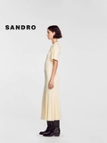 Váy SANDRO kem cộc tay xòe