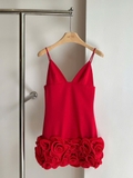 Váy ZARA 2 dây hoa đỏ