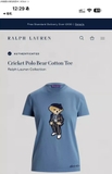 Tshirt RALPH LAUREN xanh gấu mũ nơ cổ