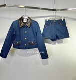 Áo khoác SANDRO jean cải nâu