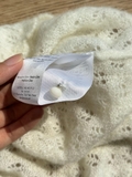 Áo len móc SEZANE kem bèo cổ & tay