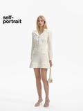 Váy SELF PORTRAIT bling cổ nơ trắng