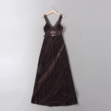 Váy 2 dây ZARA nâu ren ngực