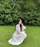 Váy ZIMMER MANN ngắn hoa xanh