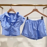 Quần sooc SANDRO kẻ xanh