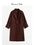 Áo khoác dạ nâu MASSIMO DUTTI dáng dài