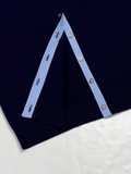 Áo len MAJE navy cổ bẻ tay cải sơ mi kẻ xanh