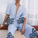Quần ZARA kẻ xanh (có set)