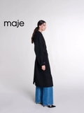 Áo dạ MAJE kèm belt dáng dài đen