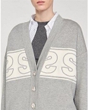 Cardigan SANDRO ghi cải trắng