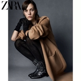 Áo dạ ZARA nâu dáng dài lèm belt