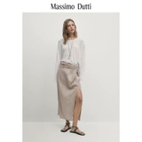 Chân váy MASSIMO DUTTI vạt xoắn linen