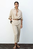 Quần baggy ZARA linen kèm belt