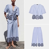 Quần ZARA kẻ xanh (có set)