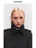 Trench coat MANGO đen 2023